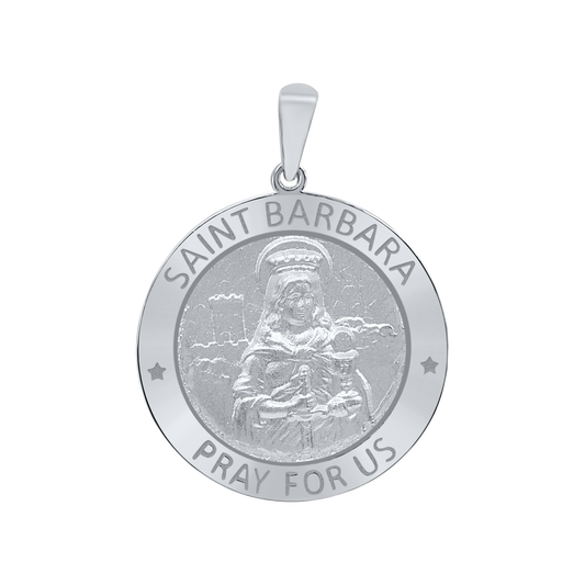 St. Barbara-Medaillon aus Sterlingsilber - Santa Bárbara