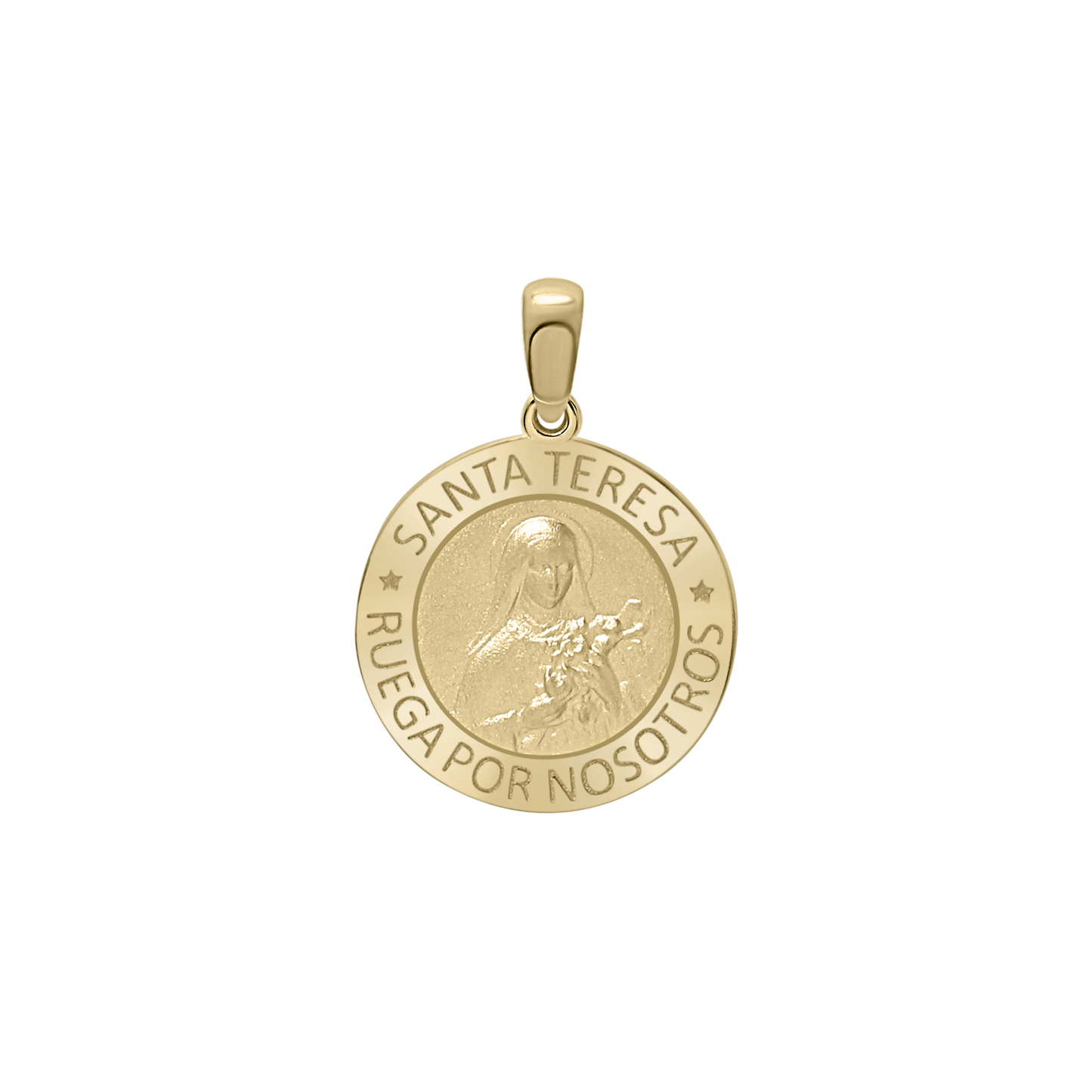 Medaillon der Heiligen Teresa von Ávila aus 14-karätigem Gelbgold - Santa Teresa