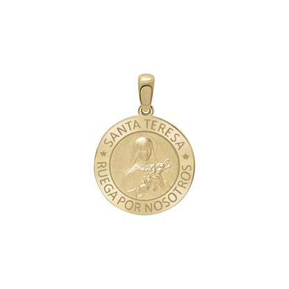 Medaillon der Heiligen Teresa von Ávila aus 14-karätigem Gelbgold - Santa Teresa