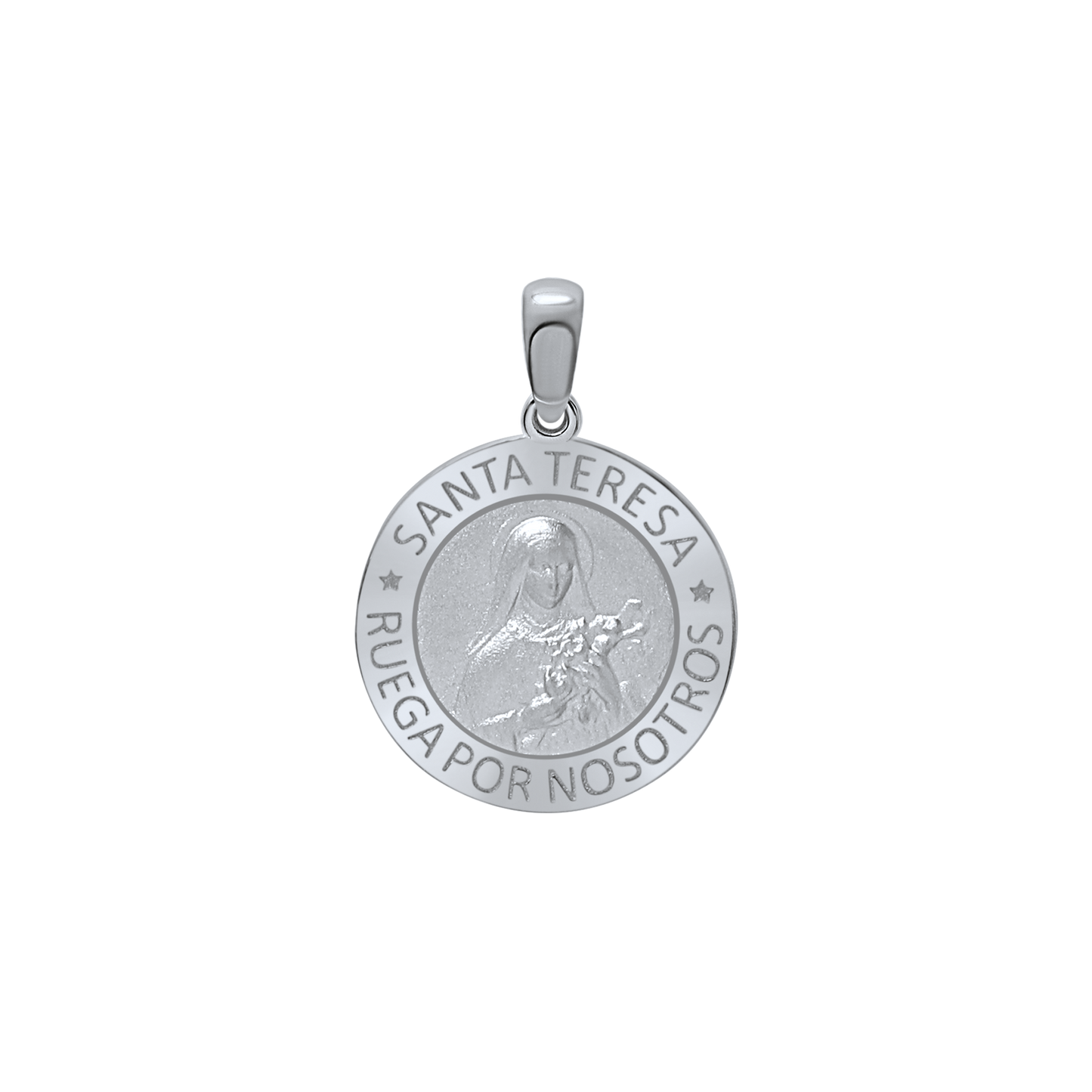 Medaillon-Anhänger der Heiligen Teresa aus Sterlingsilber - Santa Teresa