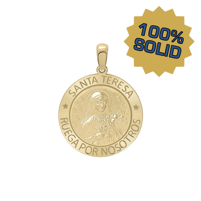 Medaillon der Heiligen Teresa von Ávila aus 14-karätigem Gelbgold - Santa Teresa