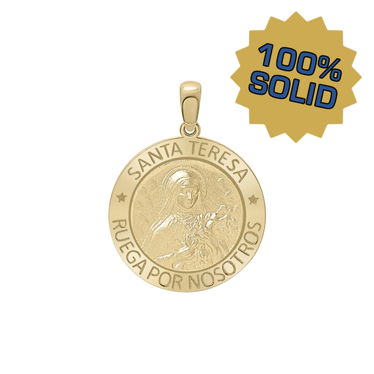 Medaillon der Heiligen Teresa von Ávila aus 14-karätigem Gelbgold - Santa Teresa