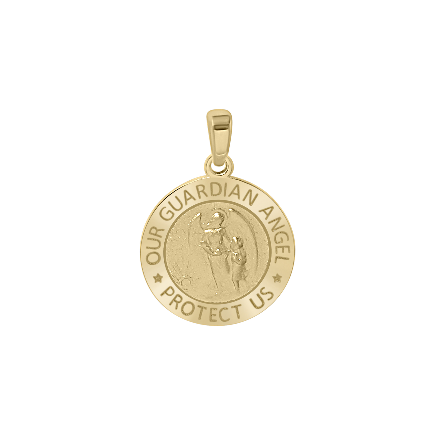 Schutzengel-Medaillon aus 14 Karat Gelbgold – Ángel de la Guarda