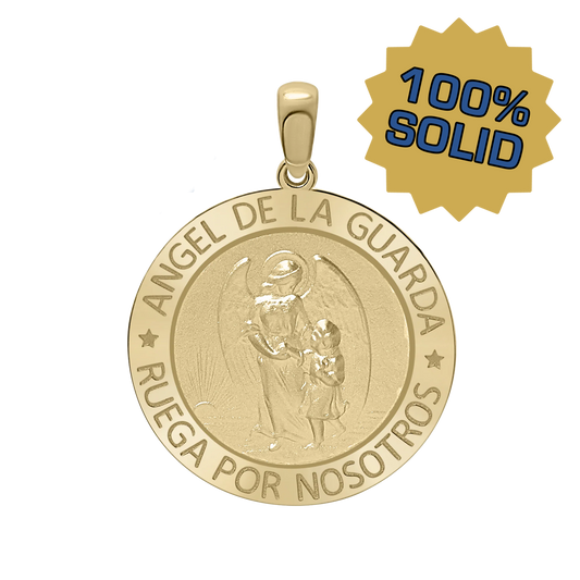 Schutzengel-Medaillon aus 14 Karat Gelbgold – Ángel de la Guarda