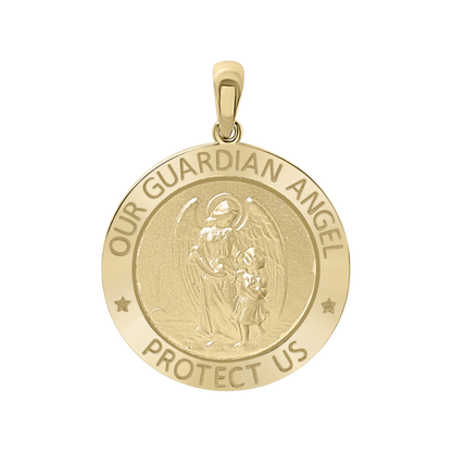 Schutzengel-Medaillon aus 14 Karat Gelbgold – Ángel de la Guarda