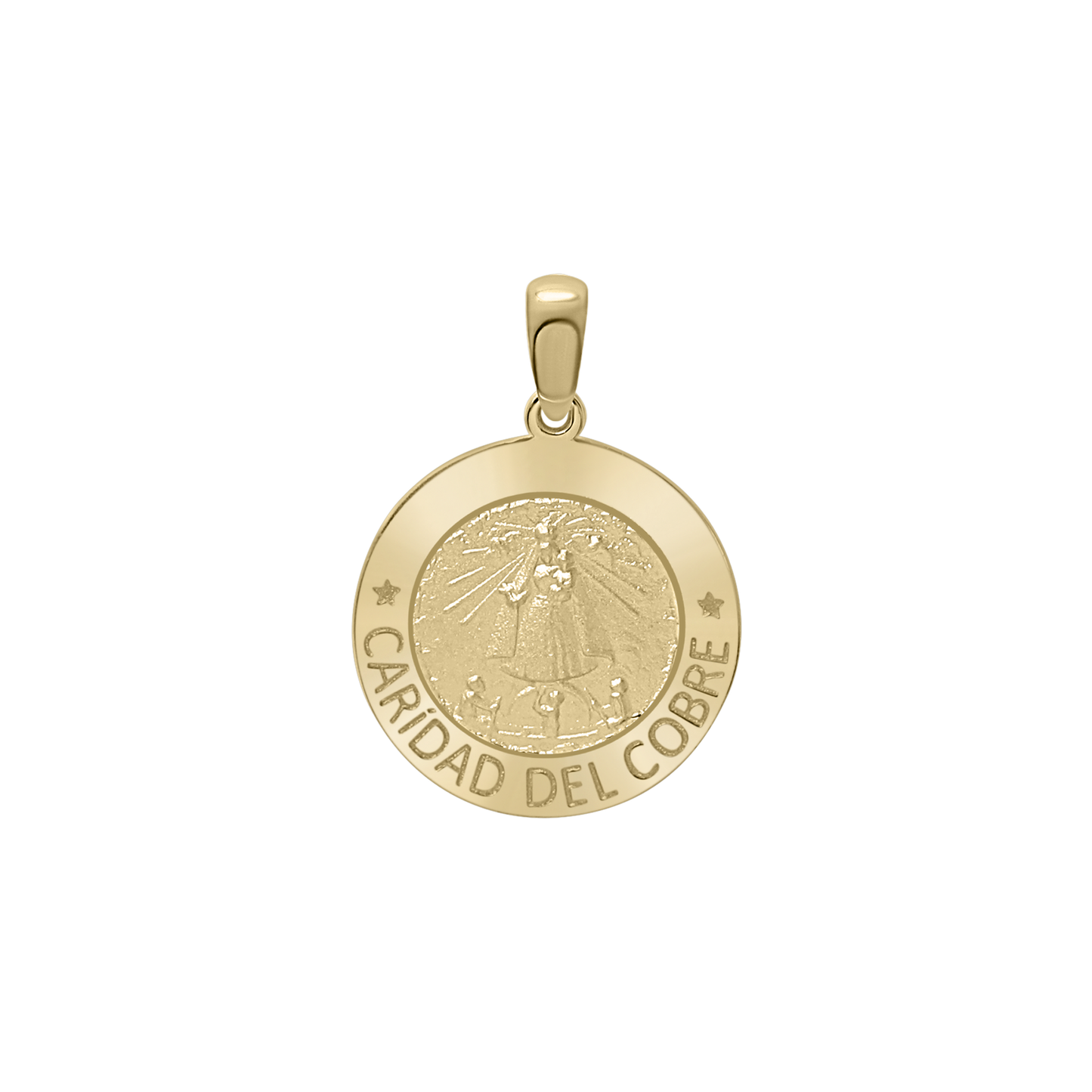 Medaillon Unserer Lieben Frau der Barmherzigkeit aus 14-karätigem Gelbgold - Caridad del Cobre