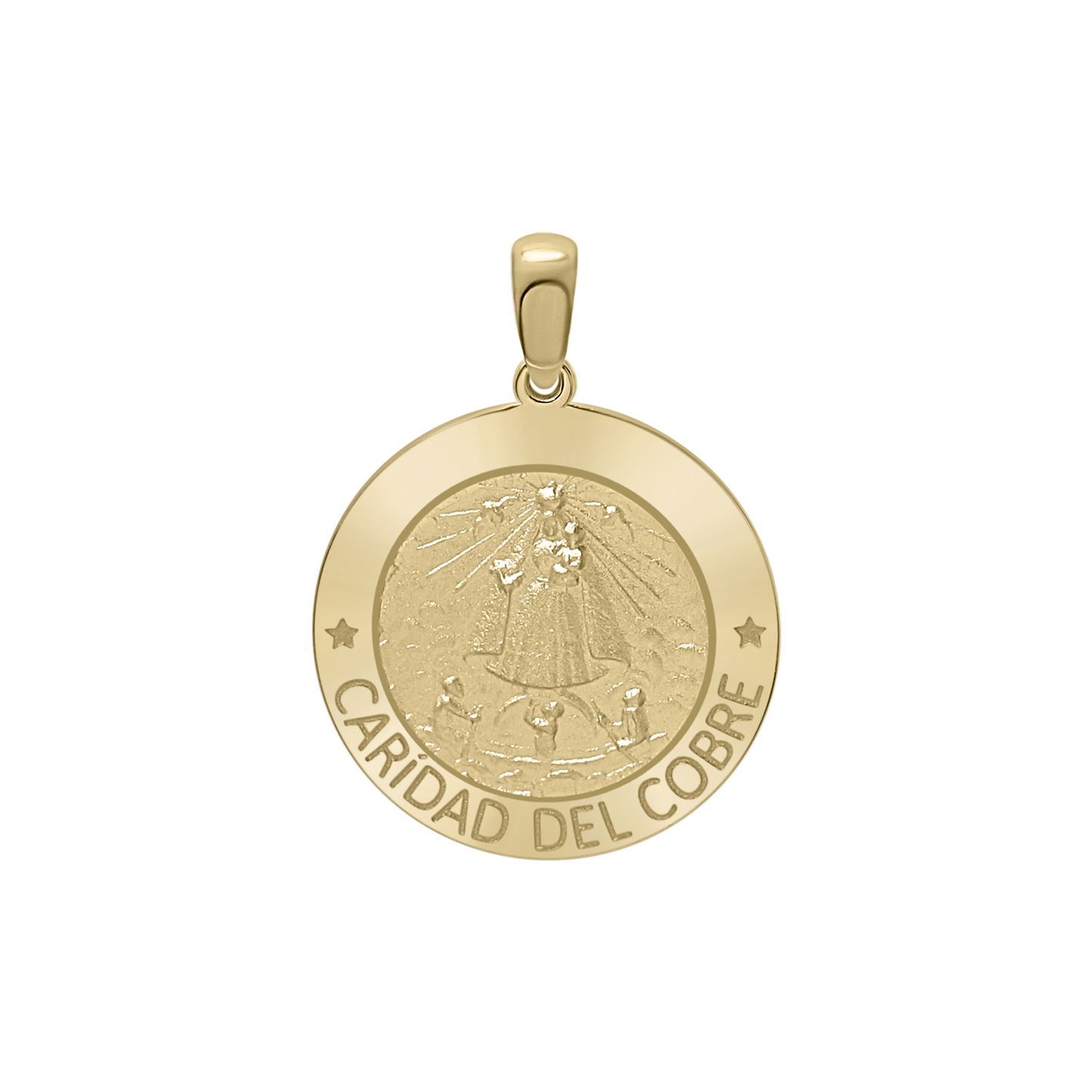 Medaillon Unserer Lieben Frau der Barmherzigkeit aus 14-karätigem Gelbgold - Caridad del Cobre