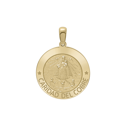 Medaillon Unserer Lieben Frau der Barmherzigkeit aus 14-karätigem Gelbgold - Caridad del Cobre