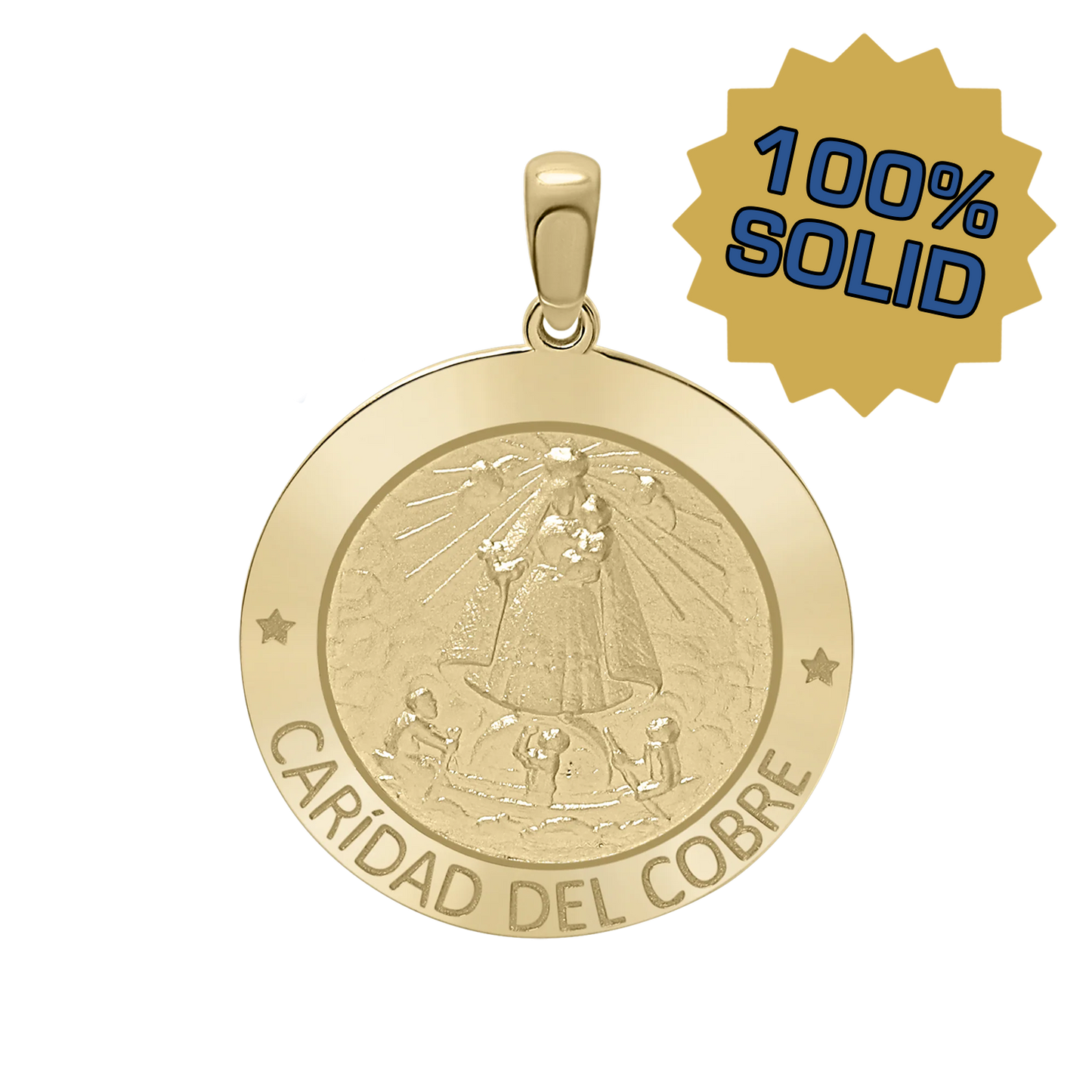 Medaillon Unserer Lieben Frau der Barmherzigkeit aus 14-karätigem Gelbgold - Caridad del Cobre