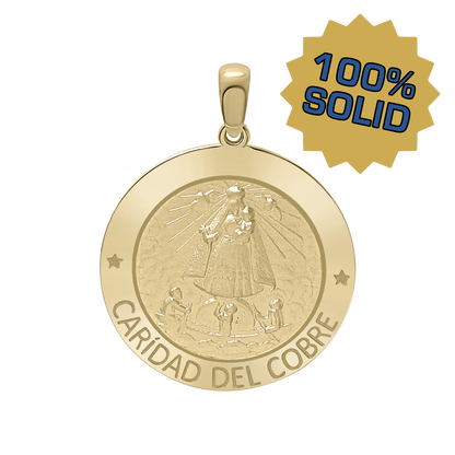 Medaillon Unserer Lieben Frau der Barmherzigkeit aus 14-karätigem Gelbgold - Caridad del Cobre