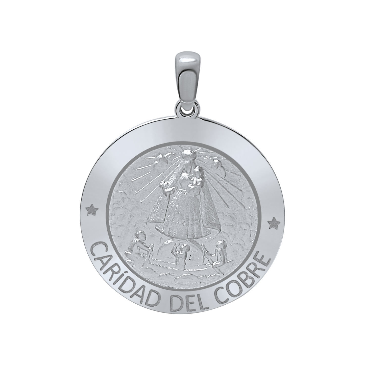 Medaillon Unserer Lieben Frau der Barmherzigkeit aus Sterlingsilber - Caridad del Cobre