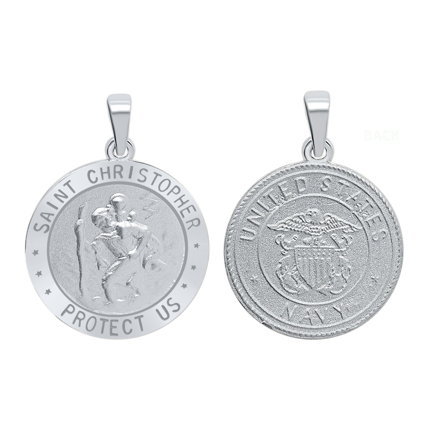 Marine-Medaille des Heiligen Christophorus aus Sterlingsilber – San Cristóbal Navy