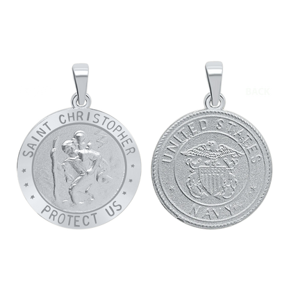 Marine-Medaille des Heiligen Christophorus aus Sterlingsilber – San Cristóbal Navy