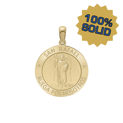 Medaillon des Erzengels Raphael aus 14-karätigem Gelbgold - San Rafael
