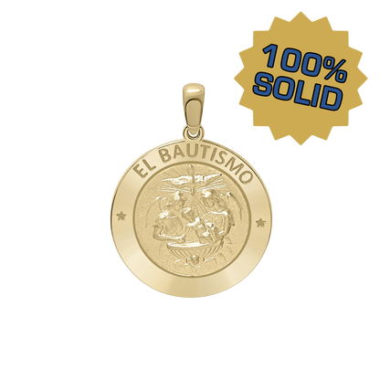 Taufmedaillon aus 14-karätigem Gelbgold - El Bautismo