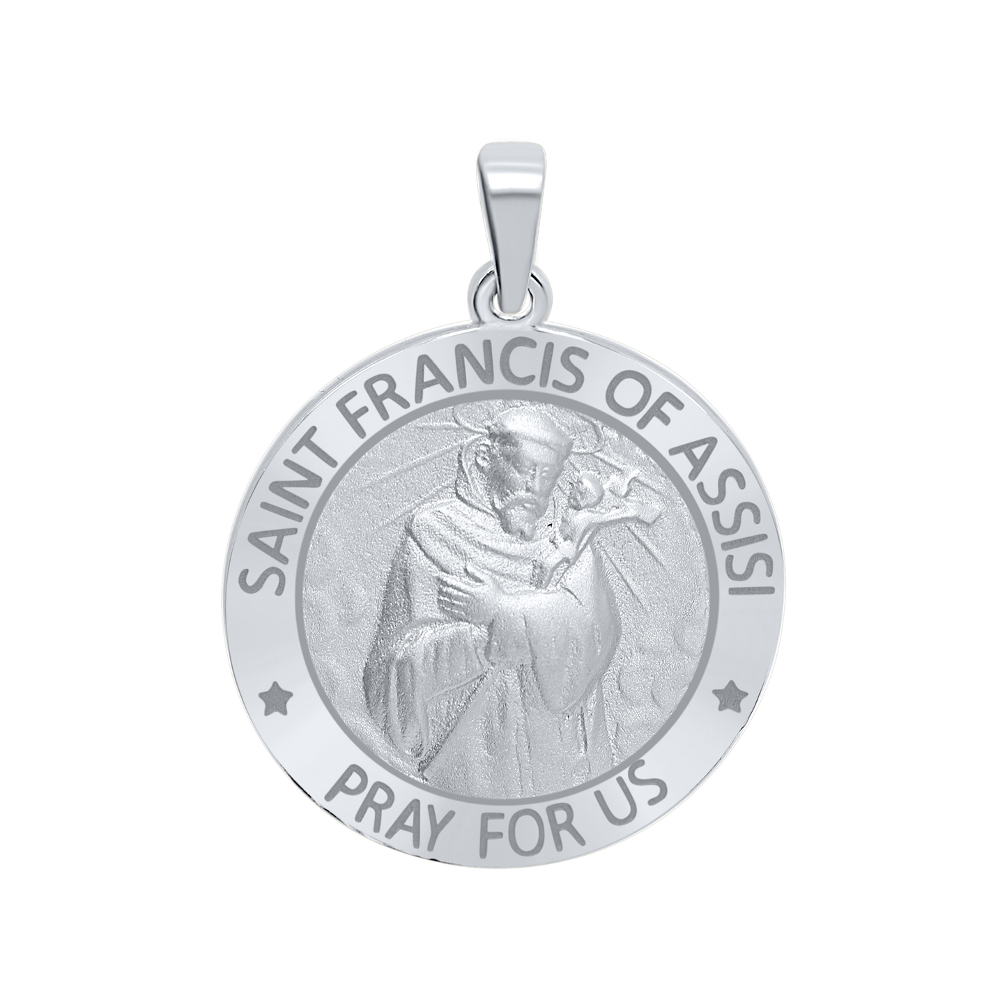 Medaillon des Heiligen Franziskus von Assisi aus Sterlingsilber – San Francisco de Asís