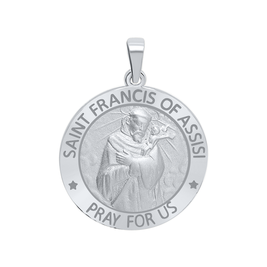 Medaillon des Heiligen Franziskus von Assisi aus Sterlingsilber – San Francisco de Asís
