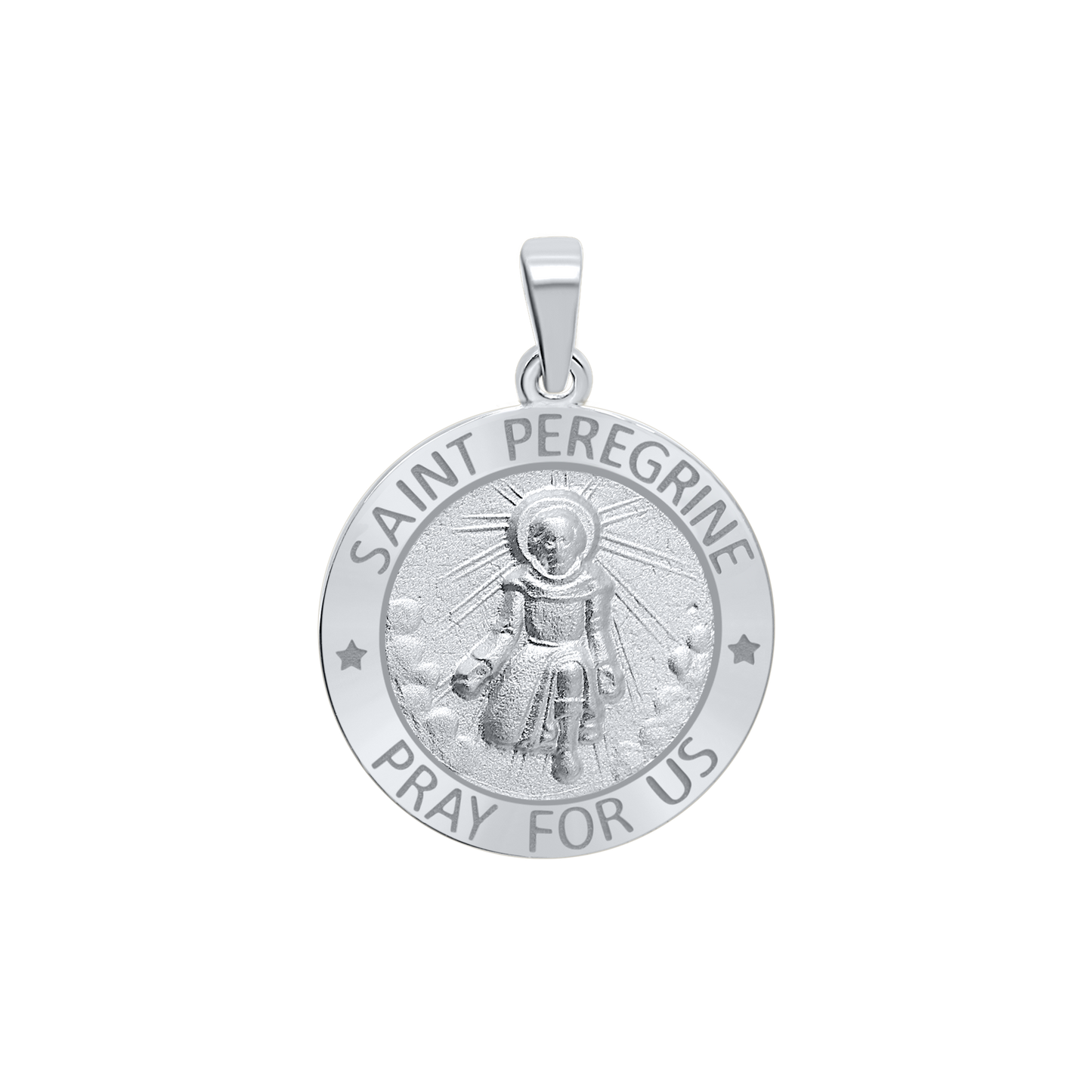 Medaillon des Heiligen Peregrinus aus Sterlingsilber - San Peregrino