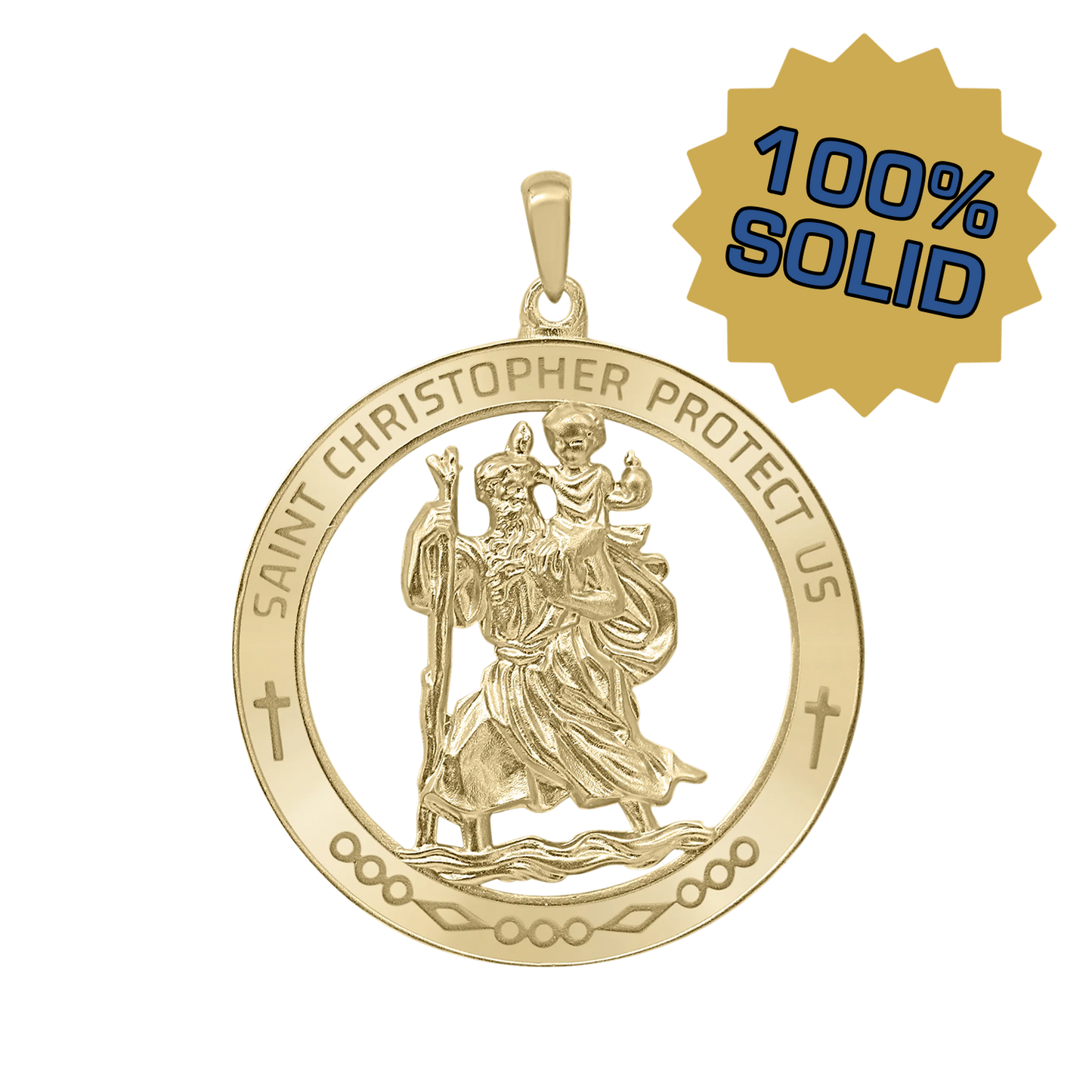 Großes Medaillon des Heiligen Christophorus aus 14-karätigem Gelbgold - San Cristóbal