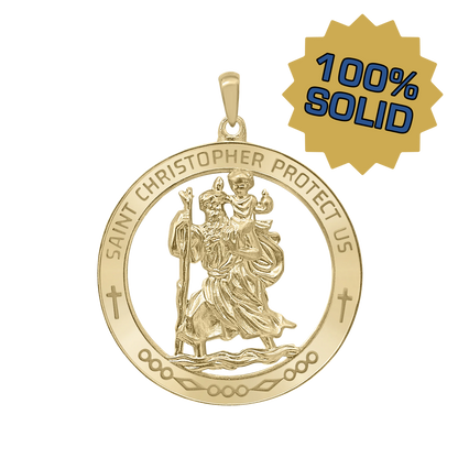 Großes Medaillon des Heiligen Christophorus aus 14-karätigem Gelbgold - San Cristóbal