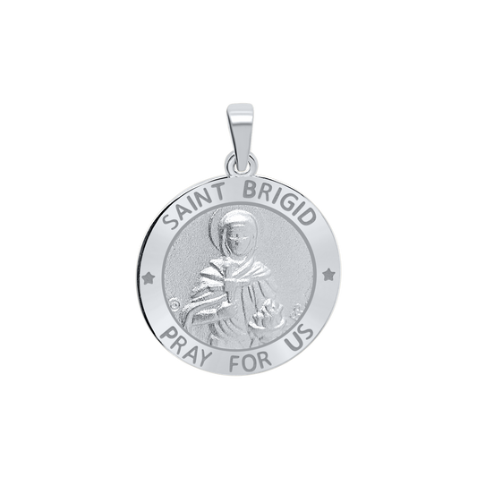 Medaille der Heiligen Brigida von Irland aus Sterlingsilber - Santa Brígida