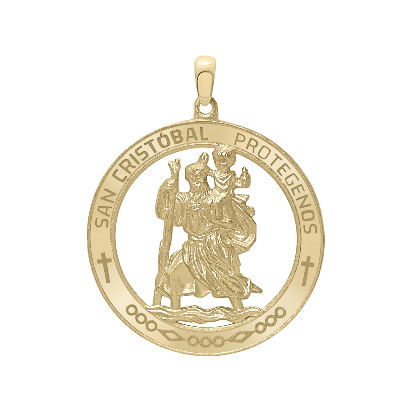Medaillon des Heiligen Christophorus aus 14-karätigem Gelbgold - San Cristóbal Protégenos