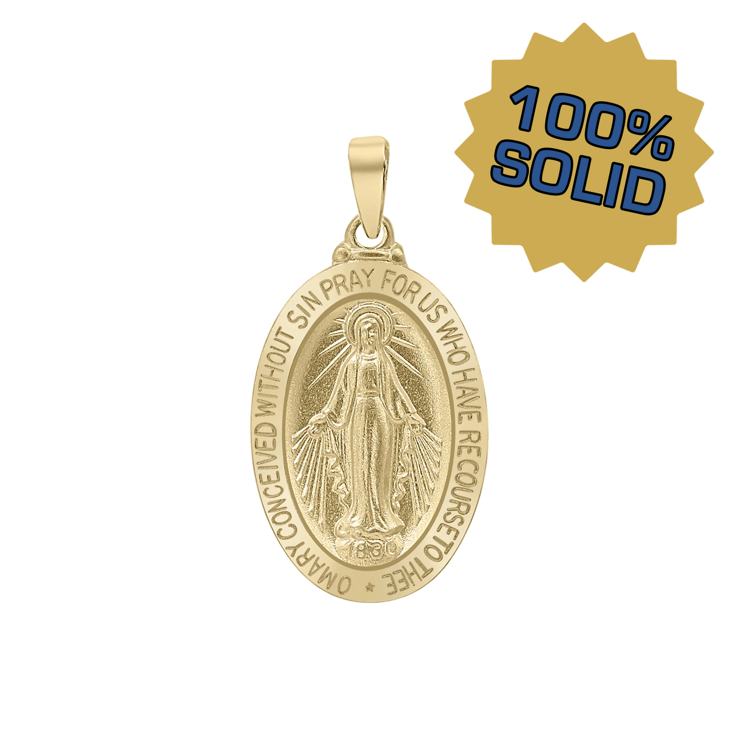 Ovales Wundermedaillon aus 14-karätigem Gelbgold – Wundermedaille