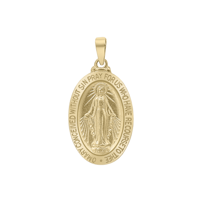 Ovales Wundermedaillon aus 14-karätigem Gelbgold – Wundermedaille