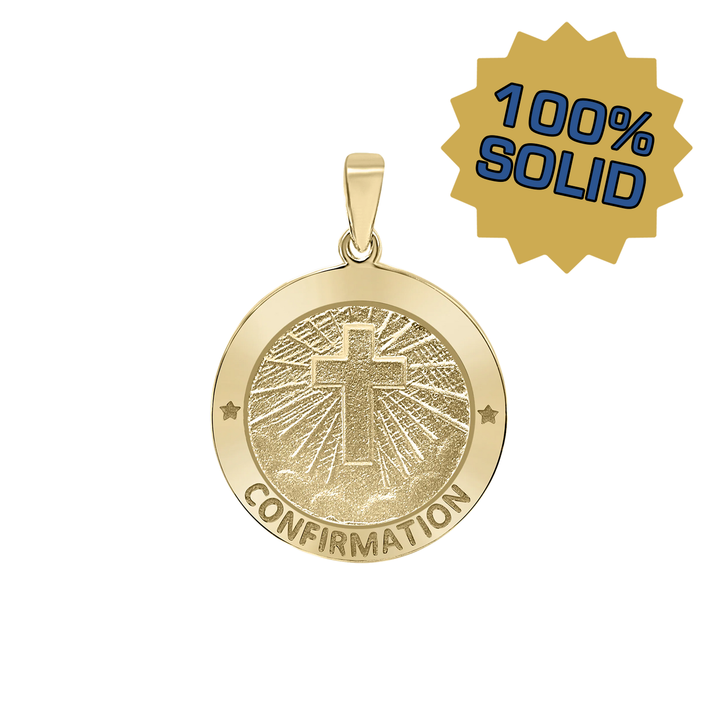 Konfirmation mit Kreuzmedaillon aus 14-karätigem Gelbgold - Confirmación
