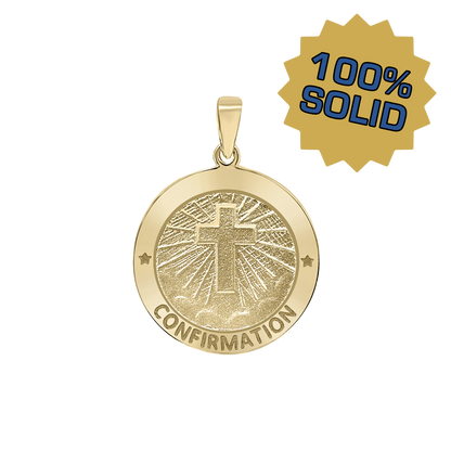 Konfirmation mit Kreuzmedaillon aus 14-karätigem Gelbgold - Confirmación