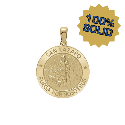 St.-Lazarus-Medaillon aus 14-karätigem Gelbgold - San Lázaro