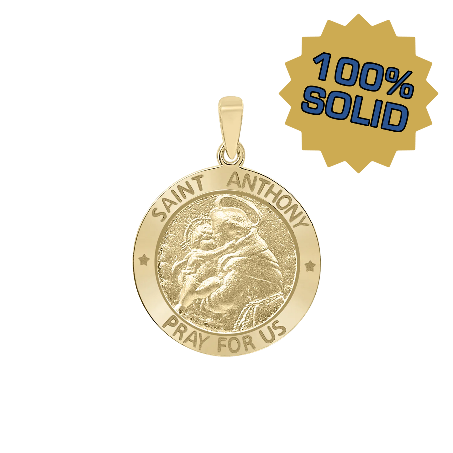 Medaillon des Heiligen Antonius von Padua aus 14-karätigem Gelbgold – San Antonio