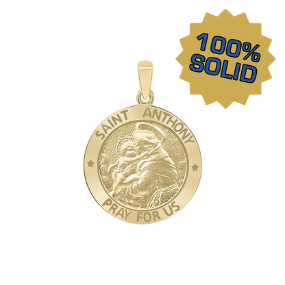 Medaillon des Heiligen Antonius von Padua aus 14-karätigem Gelbgold – San Antonio