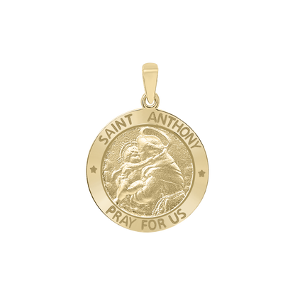 Medaillon des Heiligen Antonius von Padua aus 14-karätigem Gelbgold – San Antonio