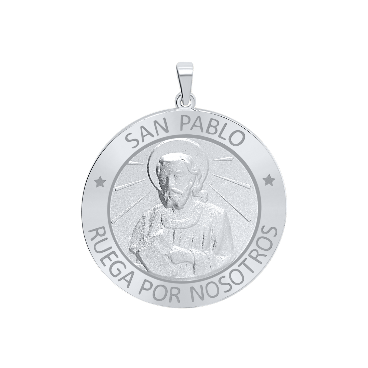 Medaillon-Anhänger mit dem Heiligen Paulus aus Sterlingsilber - San Pablo