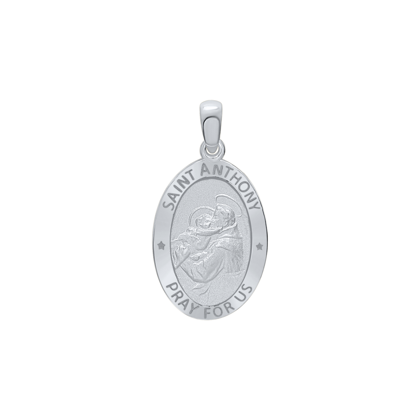 Ovale St.-Antonius-Medaille aus Sterlingsilber – San Antonio