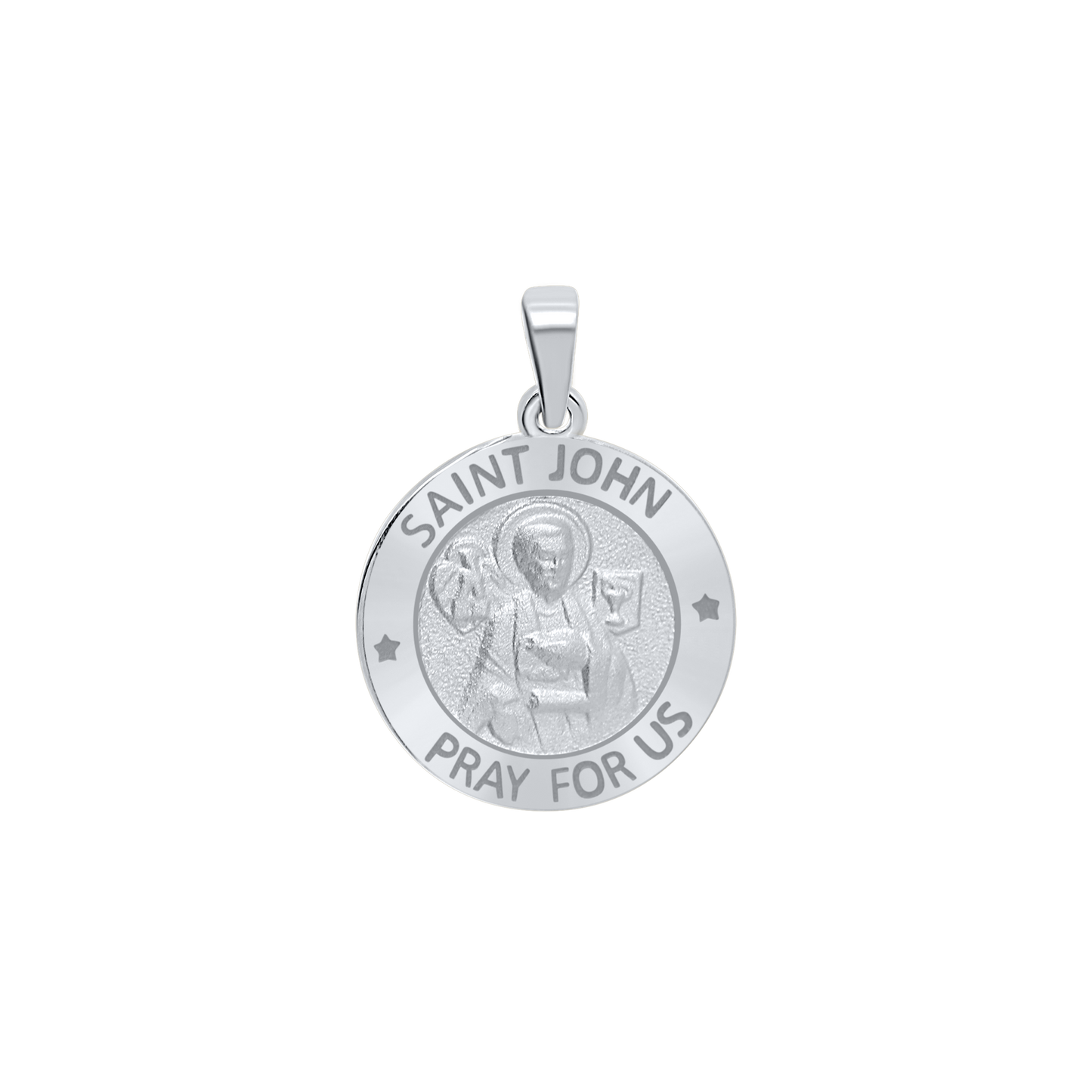 Medaille des Apostels Johannes aus Sterlingsilber – San Juan