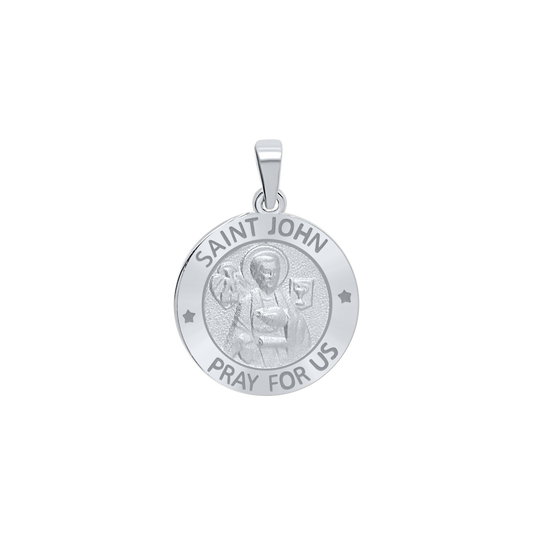 Medaille des Apostels Johannes aus Sterlingsilber – San Juan