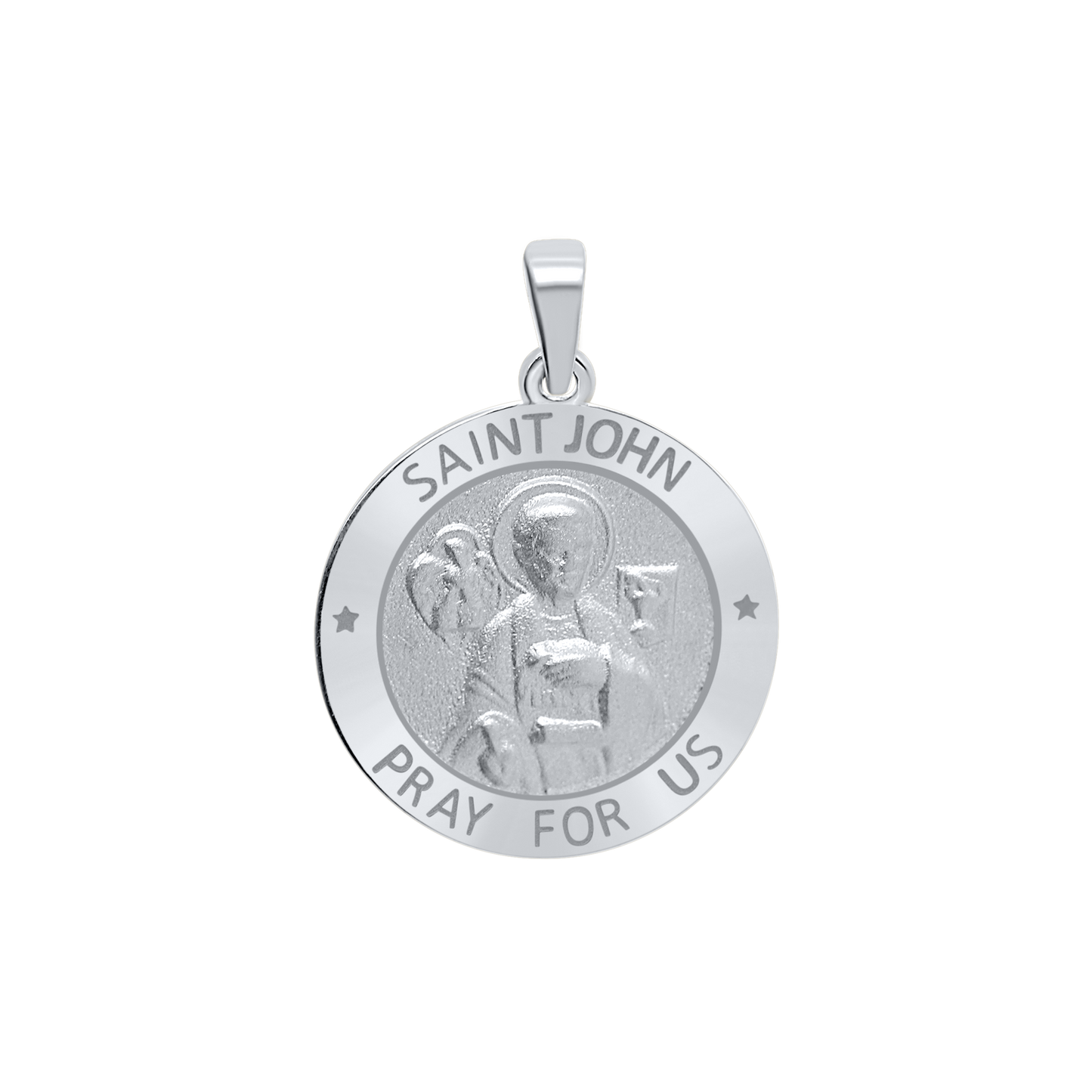 Medaille des Apostels Johannes aus Sterlingsilber – San Juan
