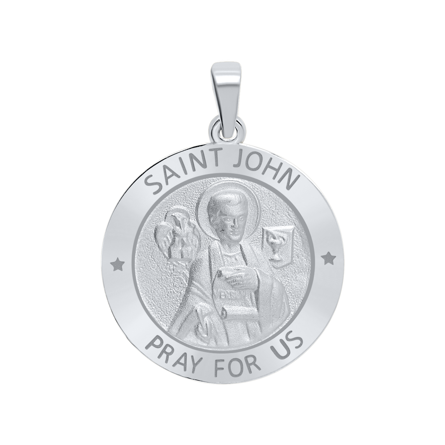 Medaille des Apostels Johannes aus Sterlingsilber – San Juan