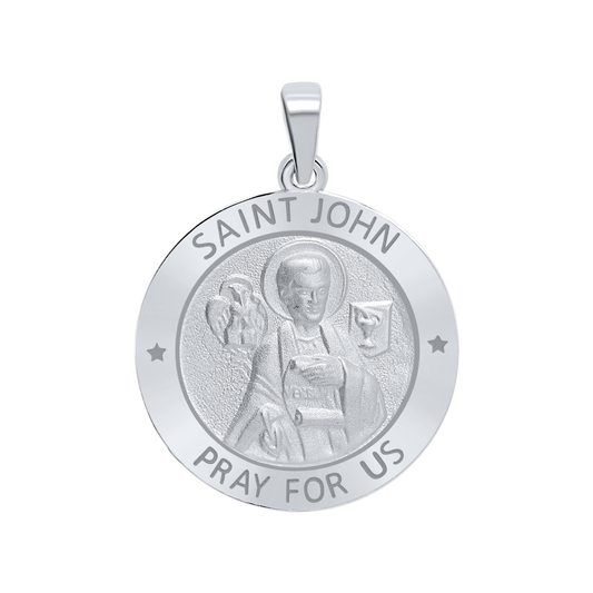 Medaille des Apostels Johannes aus Sterlingsilber – San Juan