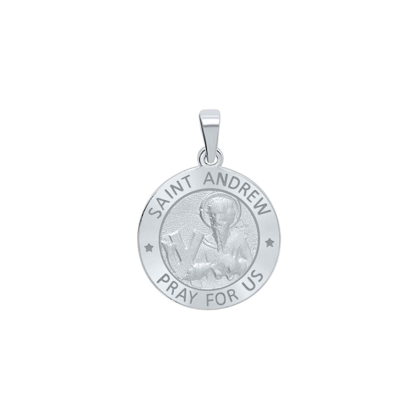 Medaillon des Apostels Andreas aus Sterlingsilber - San Andrés