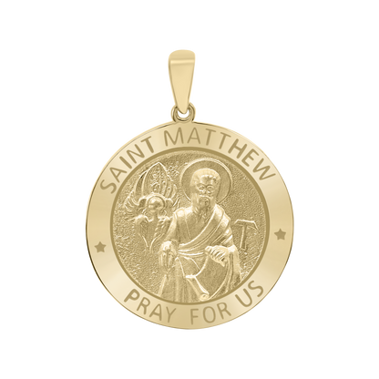 Medaillon des Apostels Matthäus aus 14-karätigem Gelbgold – San Mateo