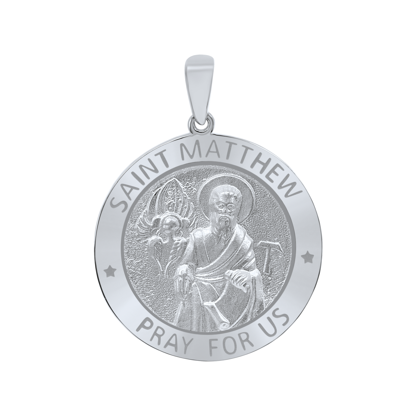 Medaille des Apostels Matthäus aus Sterlingsilber - San Mateo