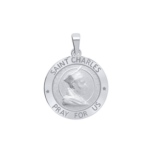 Medaillon des Heiligen Karl Borromäus aus Sterlingsilber - San Carlos