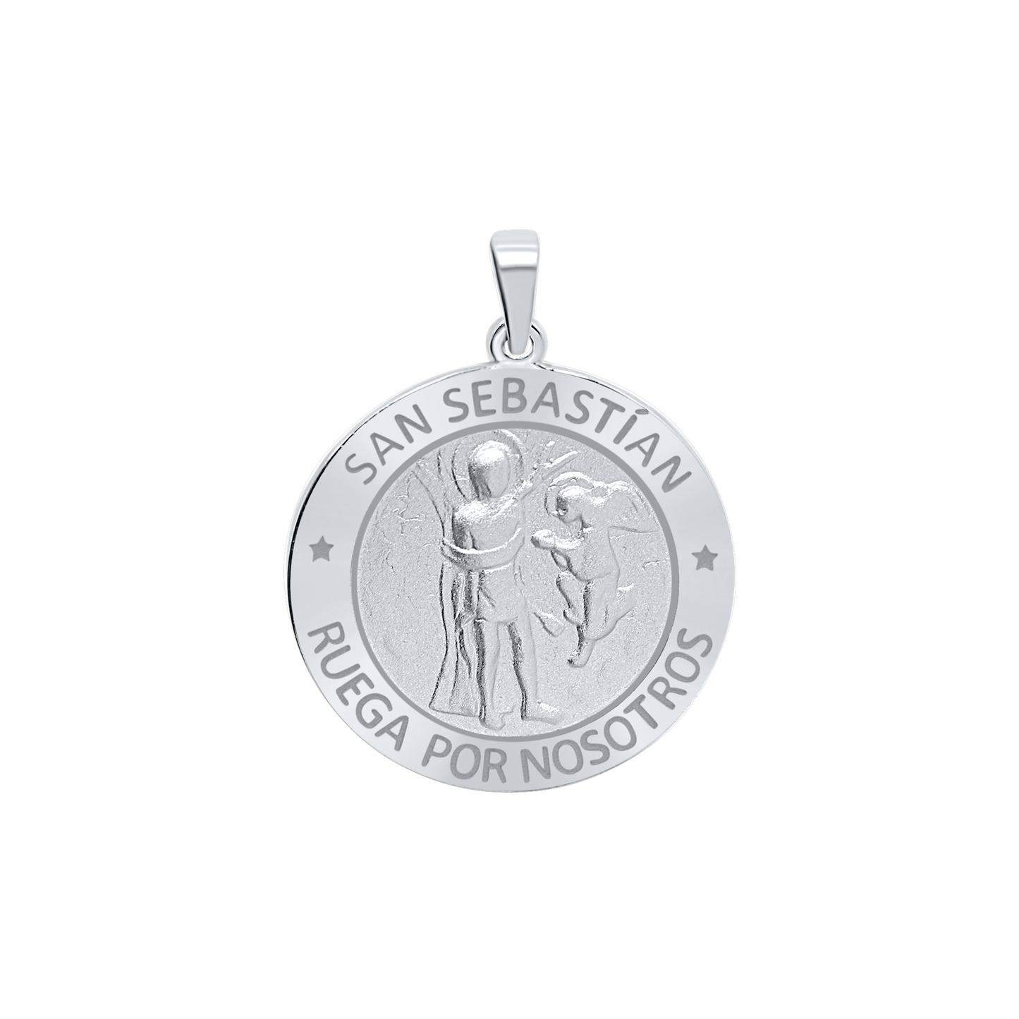 Medaillon-Anhänger des Heiligen Sebastian aus Sterlingsilber - San Sebastián