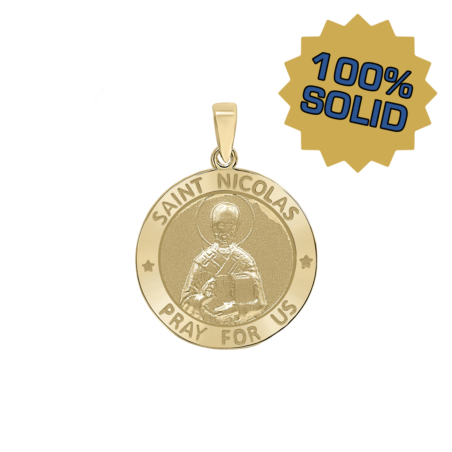 St.-Nikolaus-Medaillon aus 14-karätigem Gelbgold - San Nicolás