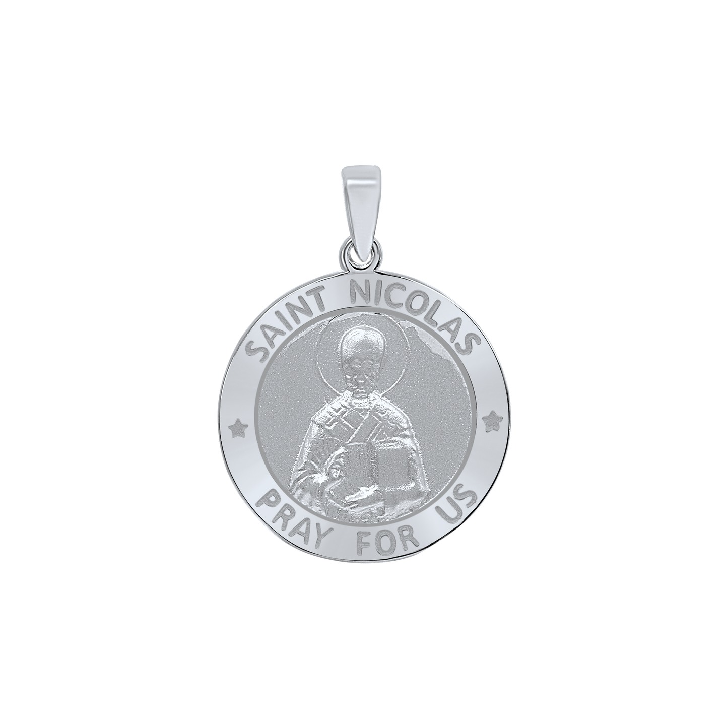 Medaille des Heiligen Nikolaus aus Sterlingsilber - San Nicolás