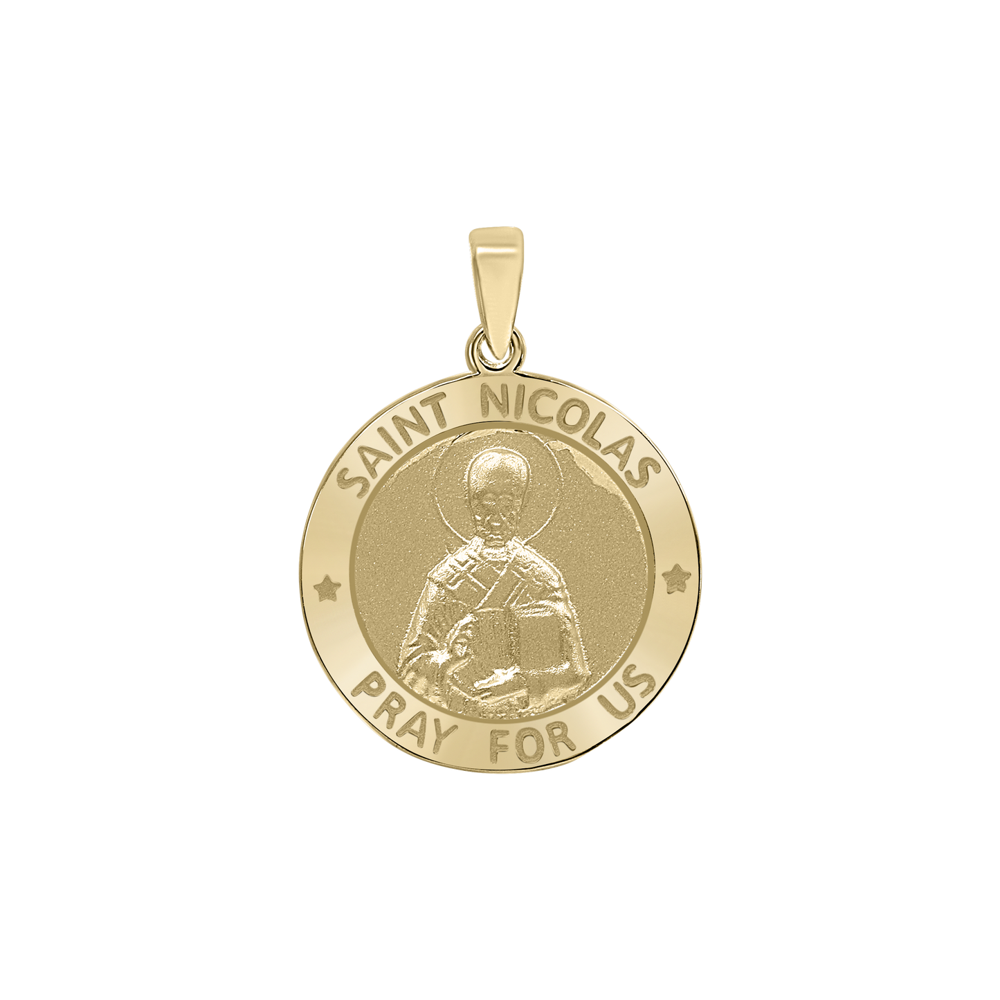 St.-Nikolaus-Medaillon aus 14-karätigem Gelbgold - San Nicolás