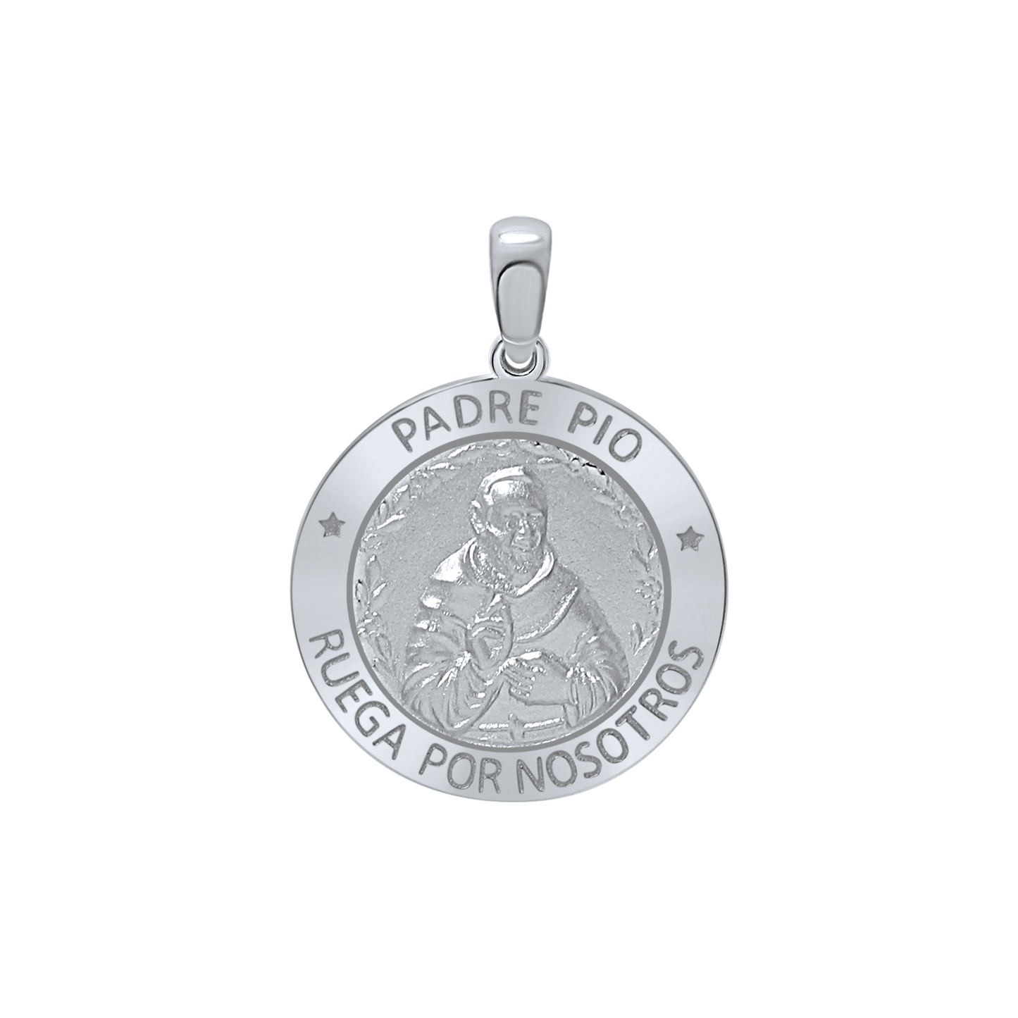 Medaillon-Anhänger „Padre Pio“ aus Sterlingsilber
